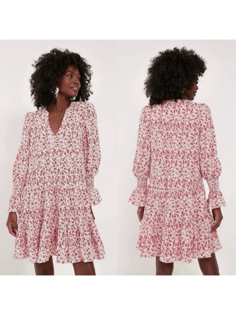 Tuckernuck Pomander Place Scarlet Ditsy Red Floral Kenzo Swing Dress M EUC